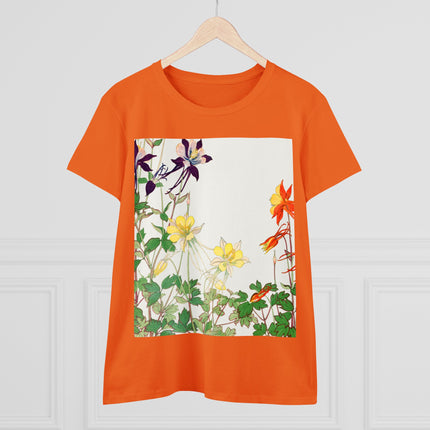 Aquilegia Flowers by Tanigami Kônan Women's Midweight Cotton Tee