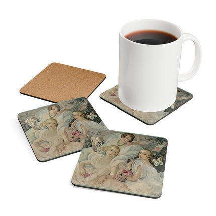 Les Femmes Fatales by Gerda Wegener Corkwood Coaster Set
