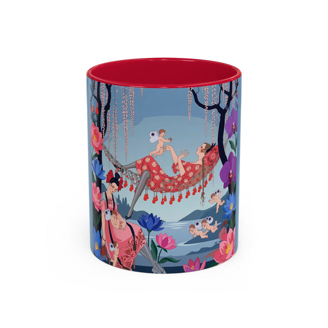 The Ladies Of The Enchanted Hammock Colorful Mugs – Art Deco Whimsical Garden Elegance