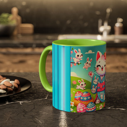 Springtime Kitten’s Easter Joy Colorful Mugs (11oz, 15oz)