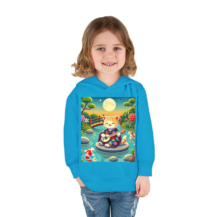 Melodic Kitten by the Koi Pond Toddler Pullover Fleece Hoodie