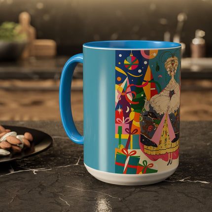 🎀✨ The Christmas Court Of Joy Colorful Mug – Art Deco Holiday Fantasy