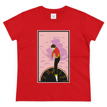 Woman Waiting for her Beloved at 1:59 by Kobayashi Kaichi Women's Midweight Cotton Tee