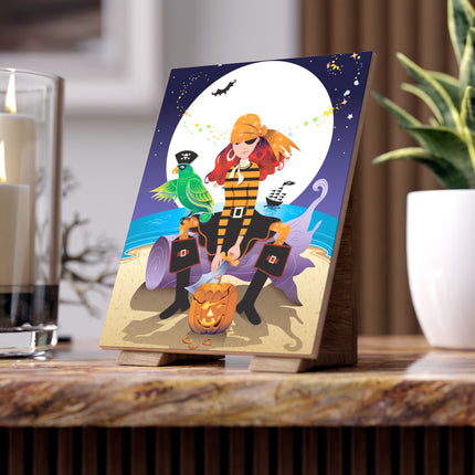Moonlit Pirate Halloween Ceramic Tile