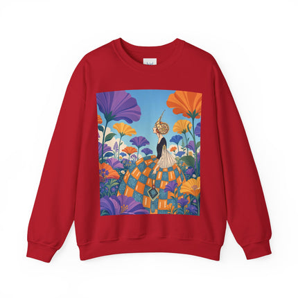 🌺🧡 The Lady Of The Golden Garden Crewneck Sweatshirt – Art Deco Fashion Fantasy
