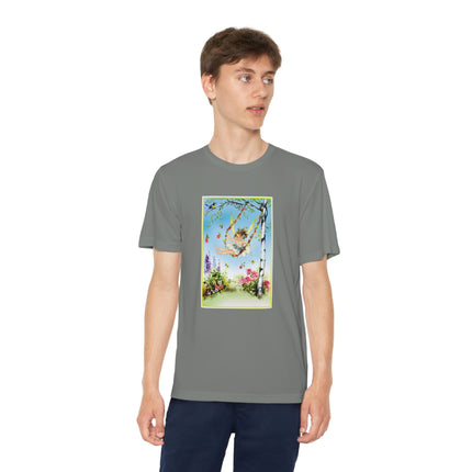 Spring Fairy's Floral Swing Youth Competitor Tee – Garden Magic & Whimsical Adventure