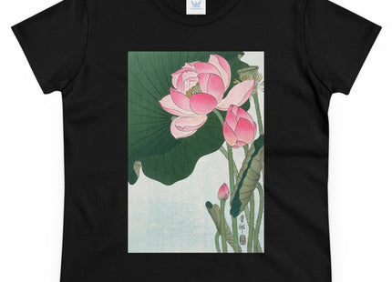 Blooming Lotus Flowers by Ohara Koson Women's Midweight Cotton Tee