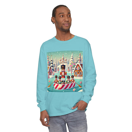 Nutcracker Candy-Striped Adventure Unisex Garment-dyed Long Sleeve T-Shirt
