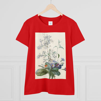 A Bouquet of Flowers with Insects by Pierre Joseph Redouté Women's Midweight Cotton Tee
