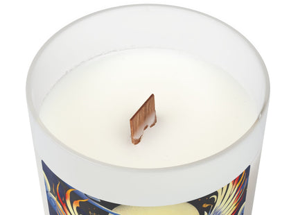 Majestic White Crane Frosted Glass Candle, 11oz