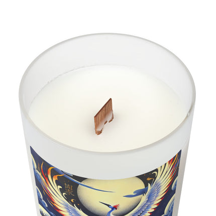 Majestic White Crane Frosted Candle