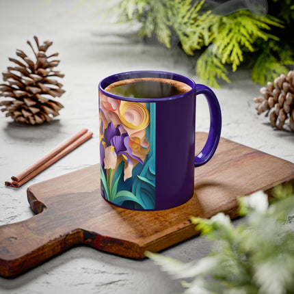 The Elegant Iris Flower Colorful Mugs (11oz, 15oz)