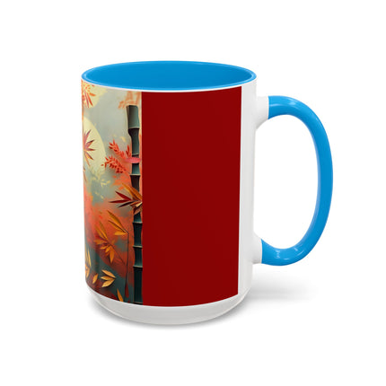 Red Panda at an Autumn Bamboo Grove Colorful Mugs (11oz, 15oz)