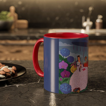 The Lady Of The Garden Tea Party Colorful Mugs – Art Deco Floral Elegance