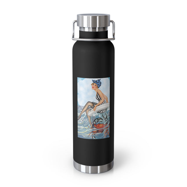 Playful Waves and Fashion Follies Copper Vacuum Insulated Bottle, 22oz