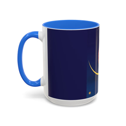 Moonlit Reflections Colorful Mug (11oz, 15oz) – Celestial Elegance, Art Deco Beauty & Dreamy Style