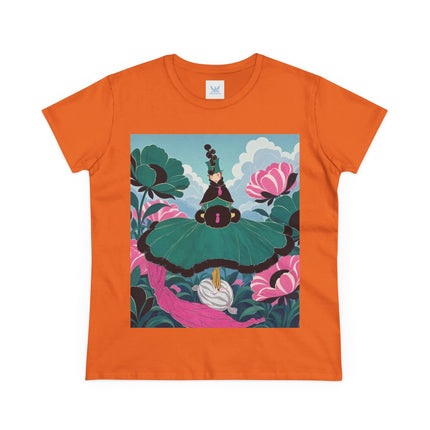 💚🌸 The Emerald Blossom Enchantress Cotton Tee – Art Deco Floral Fantasy