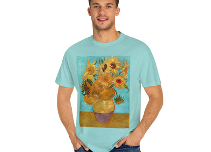 Vase with Twelve Sunflowers by Vincent van Gogh Unisex Garment-Dyed T-shirt