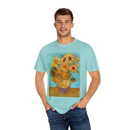 Vase with Twelve Sunflowers by Vincent van Gogh Unisex Garment-Dyed T-shirt