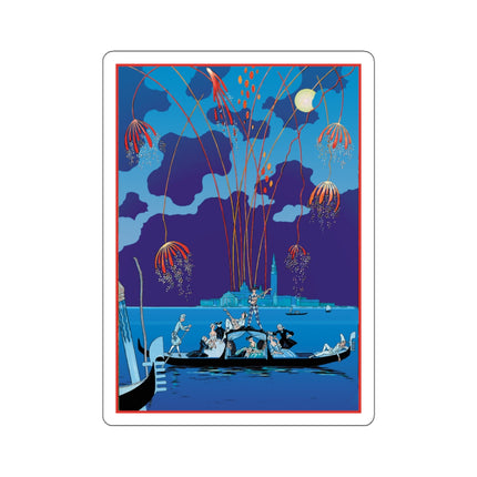 Fireworks in Venice by George Barbier Kiss-Cut Stickers (4 Sizes)