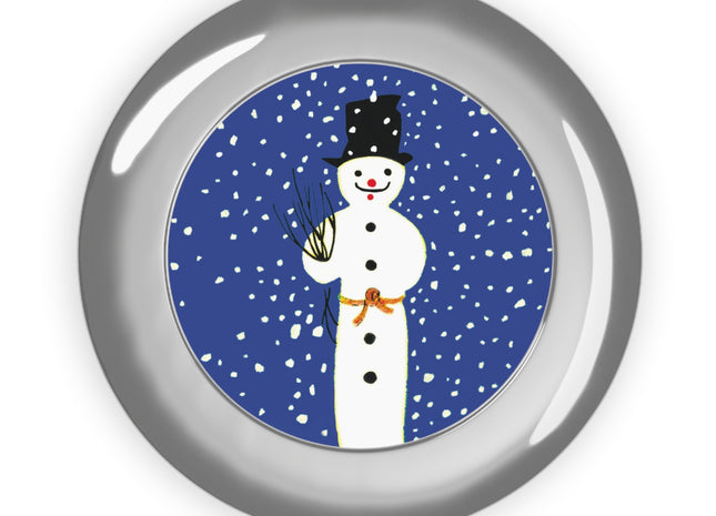 Snowman in Falling Snow Compact Travel Mirror