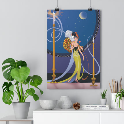 Smoke and Secrets: A Glamorous Encounter in Prohibition Era Giclée Art Print
