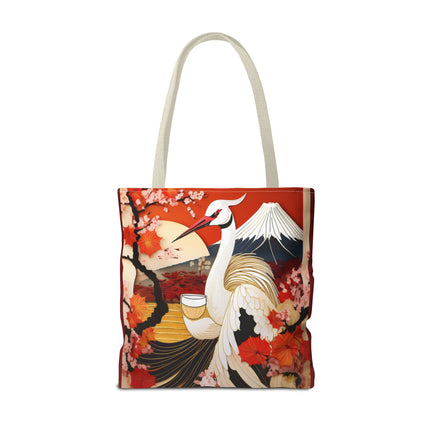 Crane at an Autumn Vineyard Tote Bag (AOP)