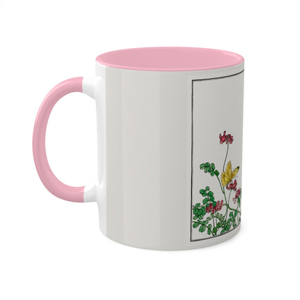 Butterflies and flower illustration by Morimoto Toko Colorful Mugs, 11oz