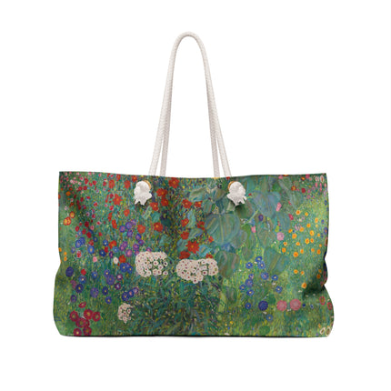 Farm Garden with Sunflowers by Gustav Klimt Weekender Bag