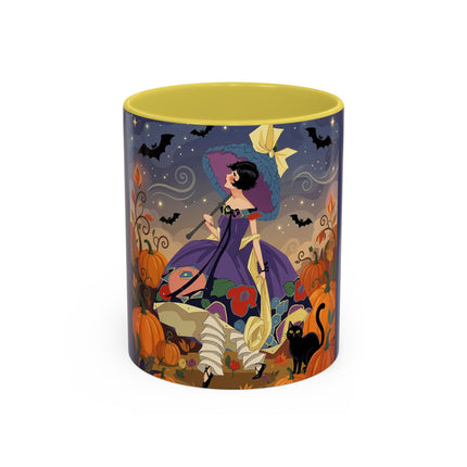 🌙🎃 The Moonlit Garden Walk Colorful Mug – Elegant Halloween Charm