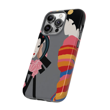 Geisha Mirror Phone Case – Elegant Reflection & Timeless Beauty