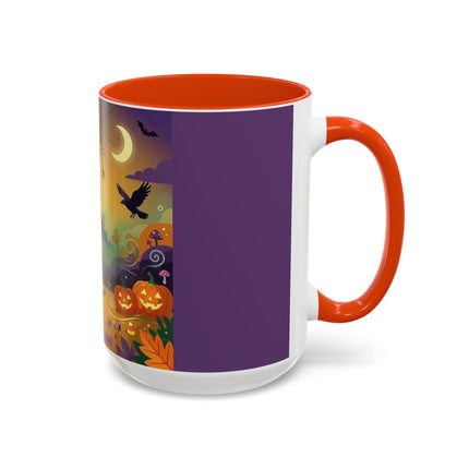🌙🎃 The Scarecrow Of Haunted Hollow Colorful Mug – Whimsical Halloween Mystery