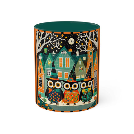 Night of the Trick-or-Treating Owlets Colorful Mugs, 11oz