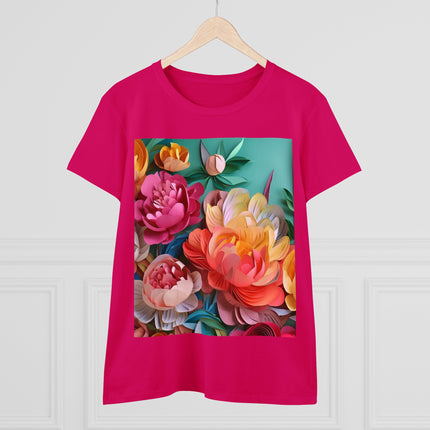 Peonies in Full Bloom Women's Midweight Cotton Tee