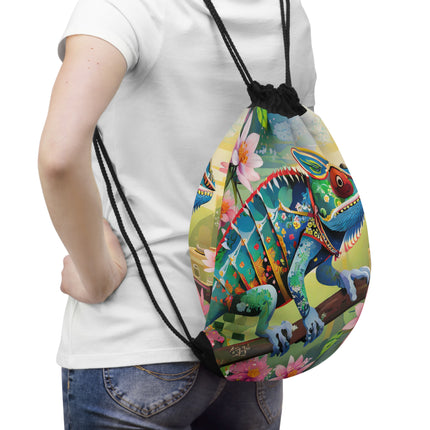 Camouflage Chameleon Drawstring Bag