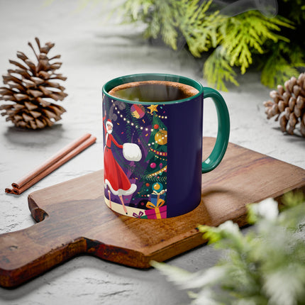 🎄❄️ The Christmas Snowball Dance Colorful Mug – Whimsical Holiday Fashion Fantasy