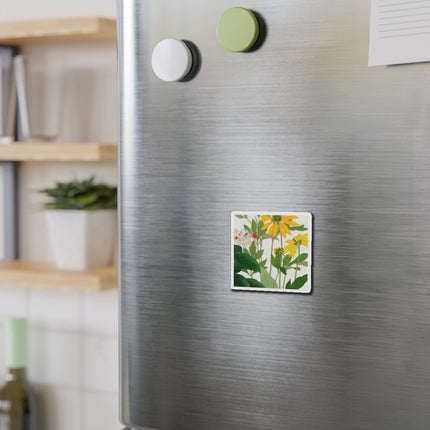 Clerodendrum & Rudbeckia Flower by Tanigami Kônan Die-Cut Magnets (5 Sizes)