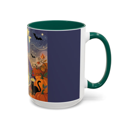 🌙🎃 The Moonlit Garden Walk Colorful Mug – Elegant Halloween Charm