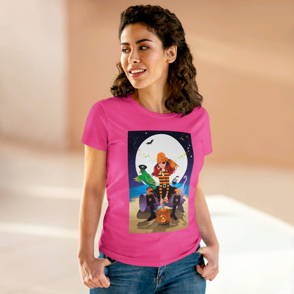 Moonlit Pirate Halloween Women's Midweight Cotton Tee