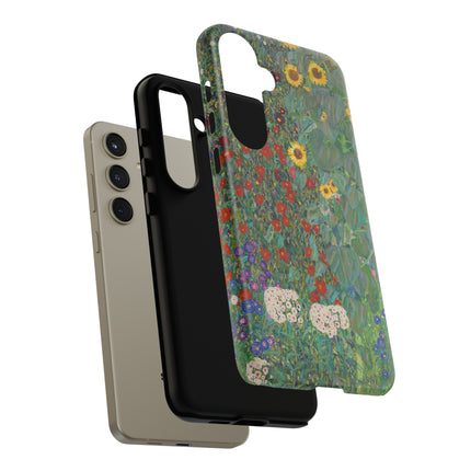Farm Garden with Sunflowers by Gustav Klimt Phone Cases
