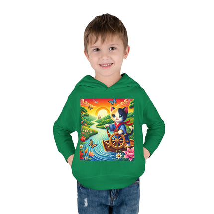 Sailor Kitten’s River Adventure Toddler Pullover Fleece Hoodie