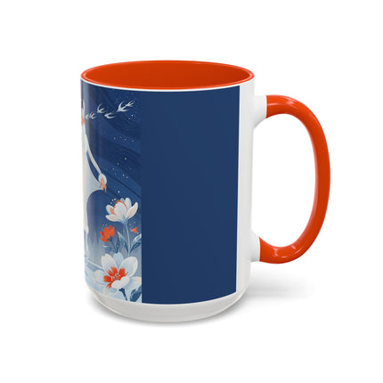 ❄️⛸️ The Winter Skater’s Flight Colorful Mug – Art Deco Floral Fantasy