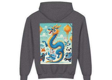 Blue & Gold Dragon Festival Parade Youth Heavy Blend Hooded Sweatshirt