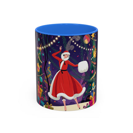 🎄❄️ The Christmas Snowball Dance Colorful Mug – Whimsical Holiday Fashion Fantasy