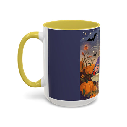 🌙🎃 The Moonlit Garden Walk Colorful Mug – Elegant Halloween Charm