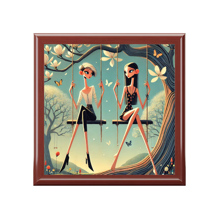 Whispers on the Spring Swing Jewelry Box – Elegant Spring Reverie