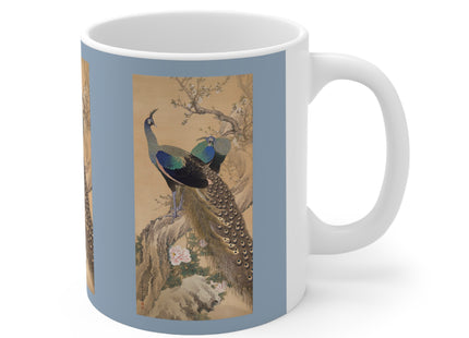 A Pair of Peacocks in Spring by Imao Keinen Ceramic Mug 11oz