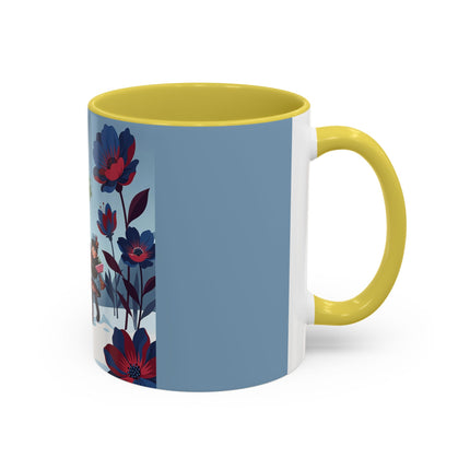🎁🌺 The Christmas Gift Garden Stroll Colorful Mug – Art Deco Holiday Fantasy