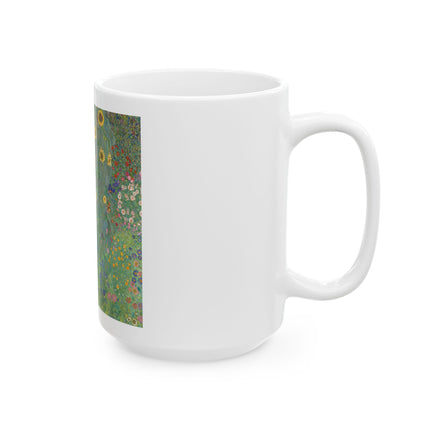 Farm Garden with Sunflowers by Gustav Klimt Ceramic Mug (11oz, 15oz)