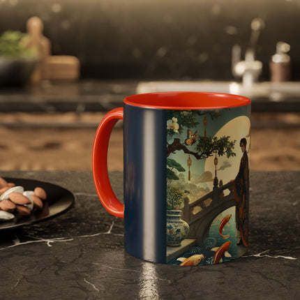 Moonlit Bridge Gentleman Colorful Mug – Imperial Serenity & Moonlit Harmony